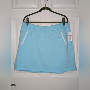 Kim Rogers Skort Perfectly Soft Aqua April Women's Size XL Zip Pockets NWT